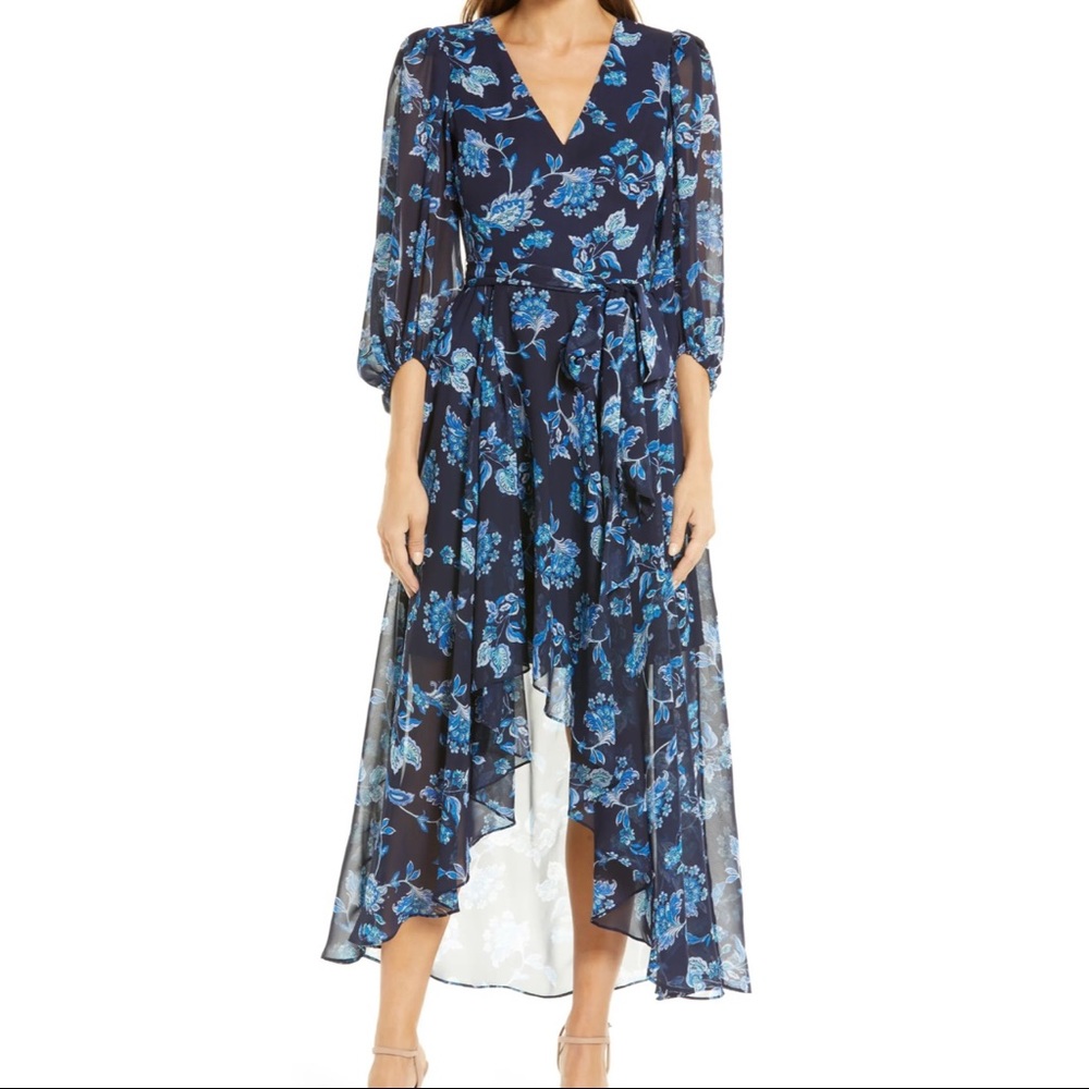 ELIZA J V Neck High Low Maxi